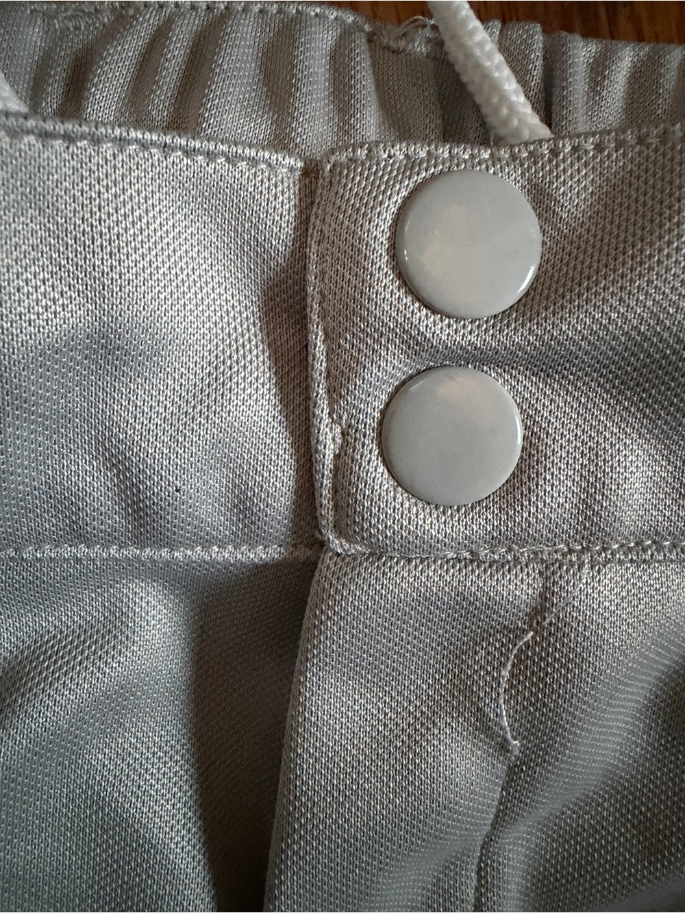 baseball Light Gray Button-Front Drawstring Waist  baseball Pants